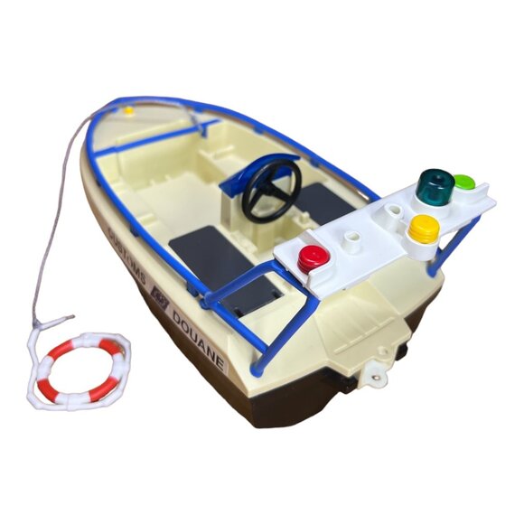 Vintage 1990's Playmobil 4 Figures Firemen First Aid & Customs Boat Ambulance - Picture 12 of 12